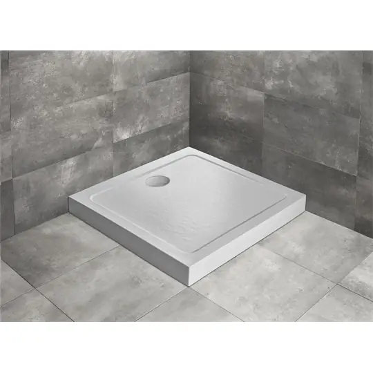 Szuper akció Radaway Doros Stone C íves akril zuhanytálca előlappal, 900x900x115 szifonnal, fehér