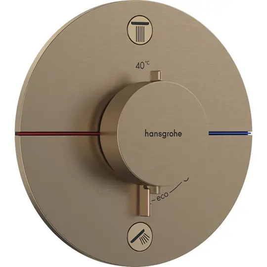 Hansgrohe ShowerSelect Comfort S falsík alatti termosztát, 2 funkciós szálcsiszolt bronz Népszerű