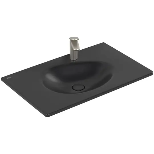 Villeroy Antao beépíthető mosdó 800 x 500 mm Pure Black CeramicPlus Szuper akció