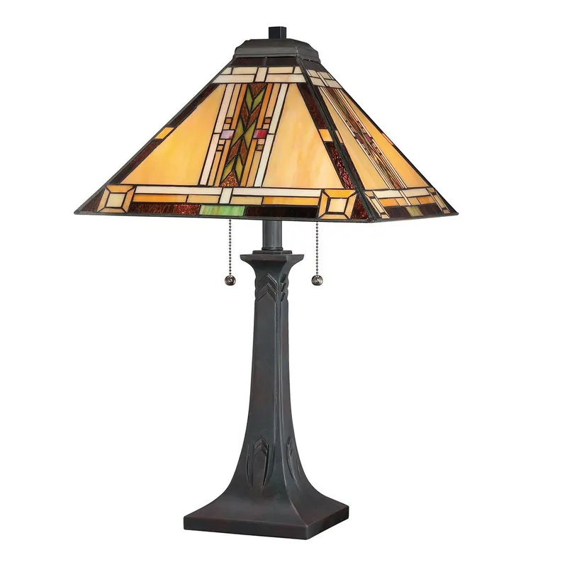 Asztali lámpa Navajo QZ-NAVAJO-TL-VB 60W 2x60W/E27 a Quoizel-tól Exkluzív ajánlat