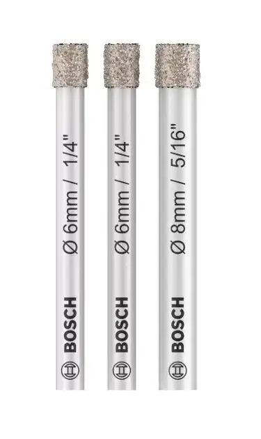 Legkelendőbb Bosch - 3 részes gyémánt fúrókészlet burkolathoz és fali csempéhez 2607011626