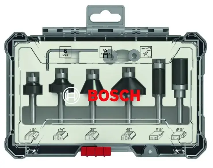 Népszerű Bosch - 6 részes felsőmaró készlet 2607017470
