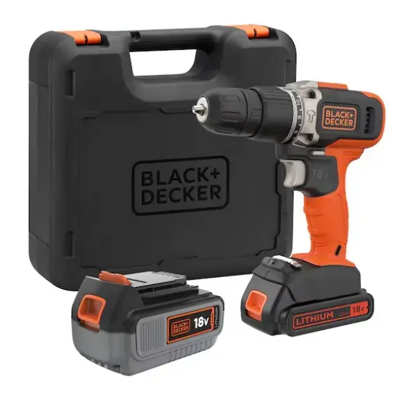 BLACK+DECKER - 18V AKU ütvefúró csavarozó, 1x akkumulátor 2.0 Ah és 1x akkumulátor 4.0 Ah Li-Ion, töltő BCD003MEM2K-QW Prémium