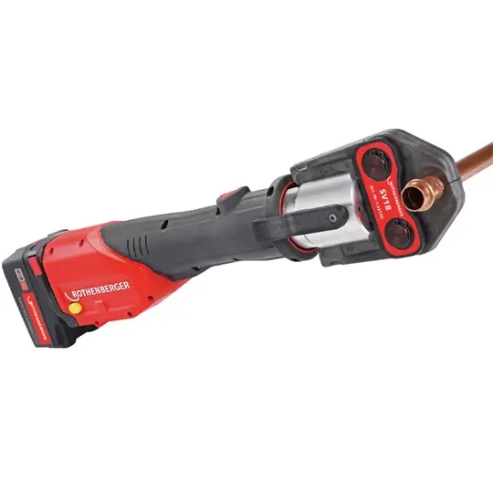 Expressz kézbesítés Rothenberger ROMAX 4000 présgép fúrókalapáccsal, akku + gyorstöltő, kofferben, standard V 15-22-28 préspofákkal
