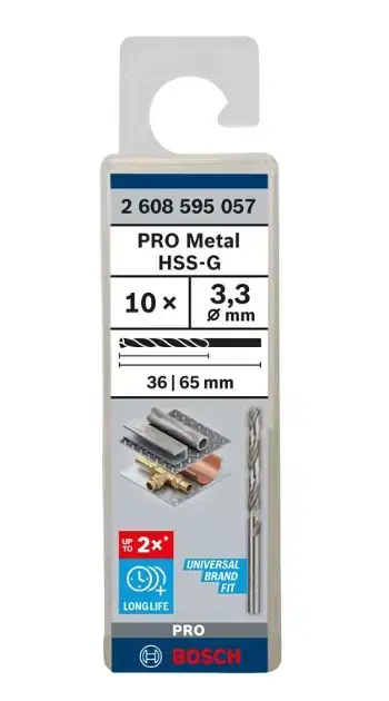 Legnépszerűbb Bosch - Fémfúrószár készlet, 3,3x65 mm, 10 db 2608595057