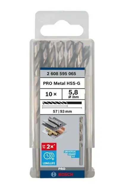 Bosch - Fúrószár készlet fémhez, 5,8x93 mm, 10 db 2608595065 Szuper akció