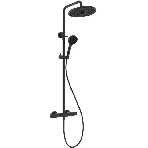 Ideal Standard Ceratherm T25+ - Zuhanyszett termosztáttal, átmérő 26 cm, 2 vízsugár, selyem fekete A8497XG Akciós ár