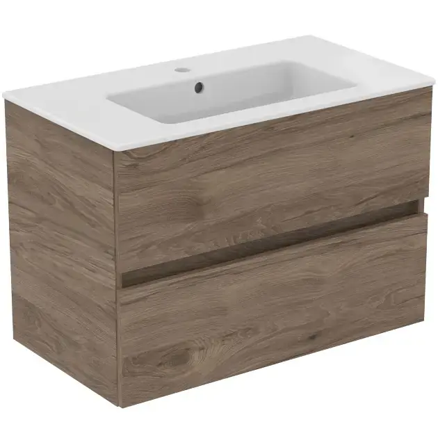 Alacsony ár Ideal Standard Eurovit+ - Szekrény mosdóval, 55x80x44 cm, 2 fiókos, dió R0574Y9