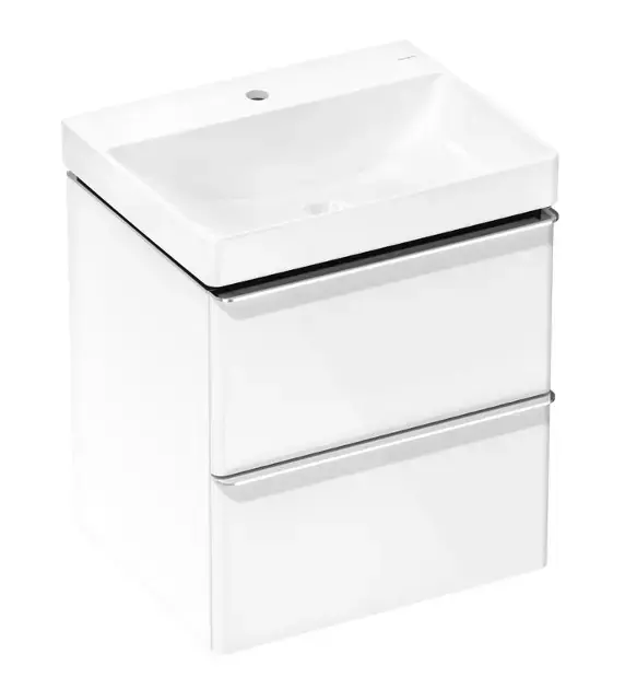 Hansgrohe Xelu Q - Szekrény mosdóval, 63x58x50 cm, 2 fiókos, fényes fehér/króm 54371000 Kihagyhatatlan ajánlat