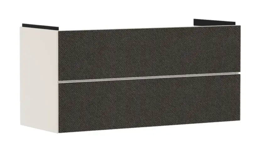 Szuper akció Hansgrohe Xevolos E - Mosdószekrény, 118x58x48 cm, 2 fiókos, matt bézs/textil sötétszürke 54185660