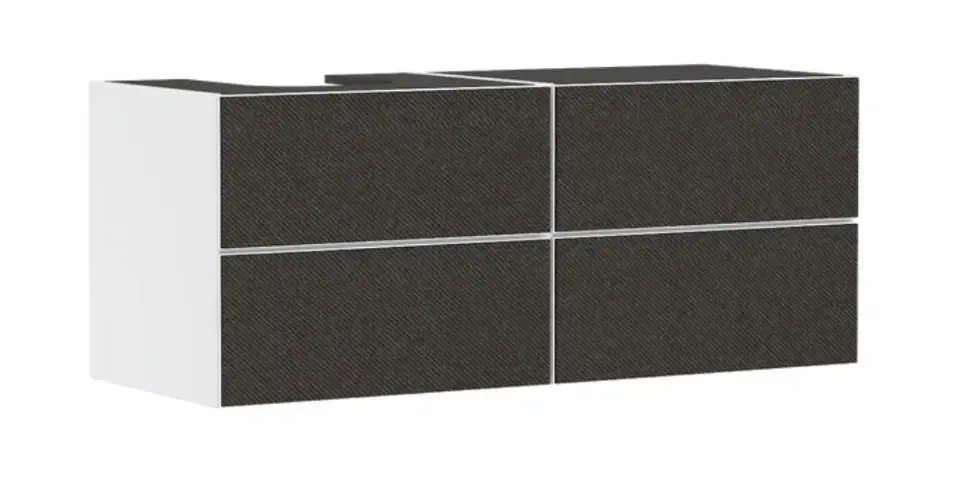 Hansgrohe Xevolos E - Mosdószekrény, 137x56x55 cm, 4 fiókos, matt fehér/textil sötétszürke 54236660 Akció