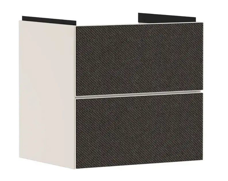 Hansgrohe Xevolos E - Mosdószekrény, 58x58x48 cm, 2 fiókos, matt bézs/textil sötétszürke 54176660 Bestseller