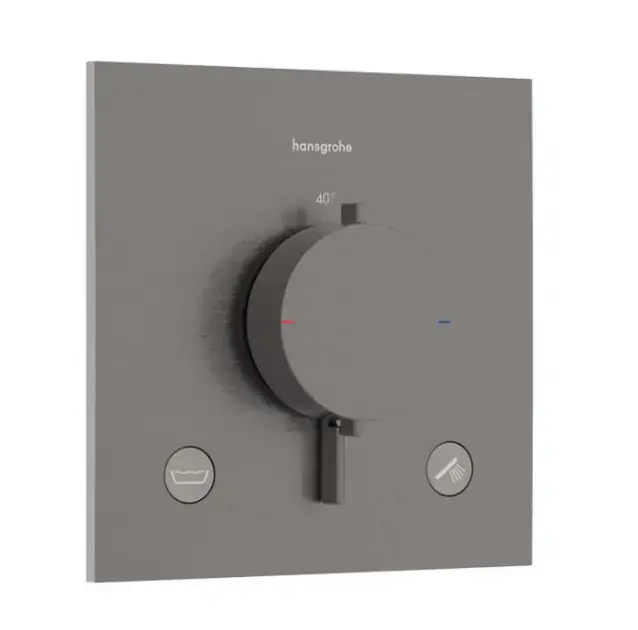 Hansgrohe Ecostat Comfort E - Termosztatikus csaptelep, falsík alatti beépítéshez, 2 készülékhez, csiszolt fekete króm 33716340 Exkluzív ajánlat