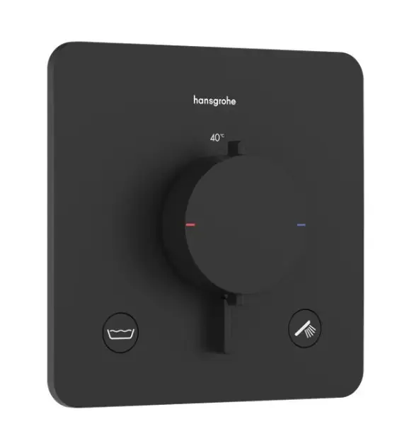 Hansgrohe Ecostat Comfort Q - Termosztatikus csaptelep falsík alatti beépítéshez, 2 készülékhez, matt fekete 33717670 Bestseller
