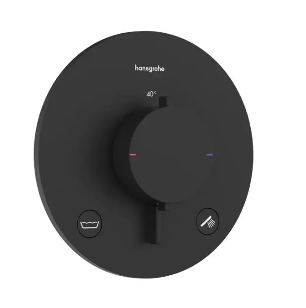 Hansgrohe Ecostat Comfort S - Termosztatikus csaptelep falsík alatti beépítéshez, 2 készülékhez, matt fekete 33718670 Olcsóbb