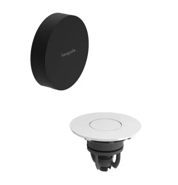 Rendeld meg most Hansgrohe Flexaplus - Kád lefolyó- és túlfolyókészlet felsőrész töltettel, Push-Open, matt fekete/magasfényű fehér 58187670