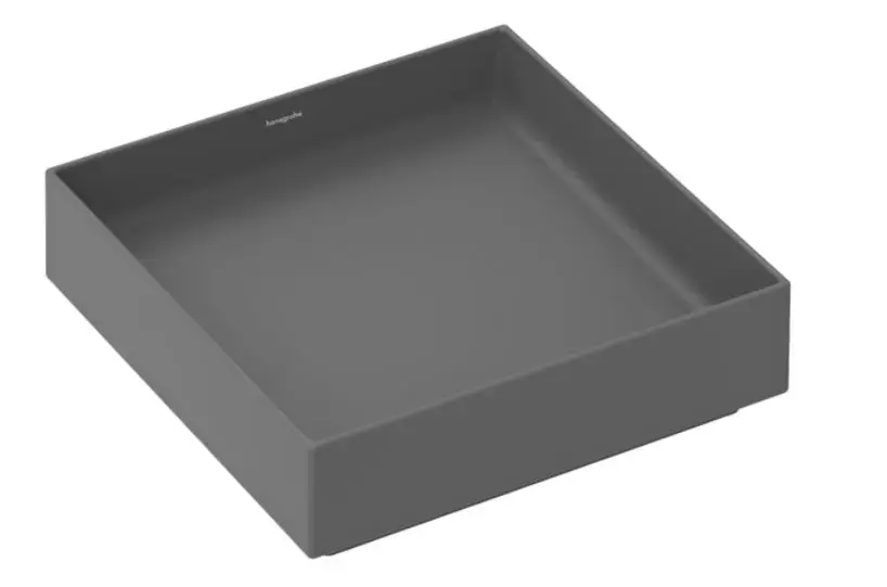 Árengedmény Hansgrohe Xuniva Evo E - Mosdókagyló pultra, 40x40 cm, túlfolyó nélkül, csapfurat nélkül, matt szürke 60324760