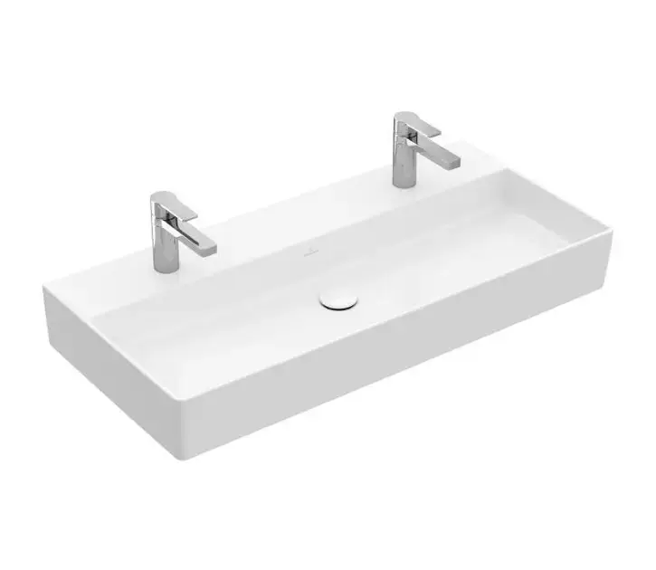 Szuper ajánlat Villeroy & Boch Memento 2.0 - Dupla mosogató 1000x470 mm, túlfolyó nélkül, 2 elemnyílással, CeramicPlus, alpesi fehér 4A221KR1