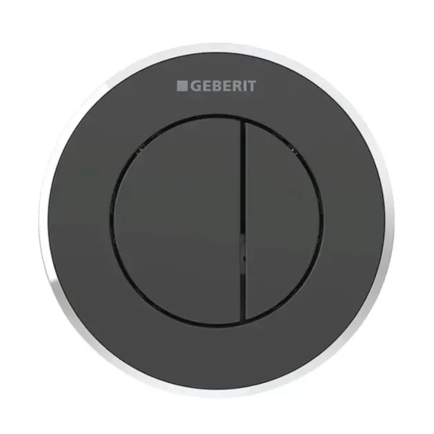 Geberit - 10-es típusú távirányító, pneumatikus, 2 öblítési mennyiséghez, fekete/fényes króm 116.055.KM.1 Olcsóbb