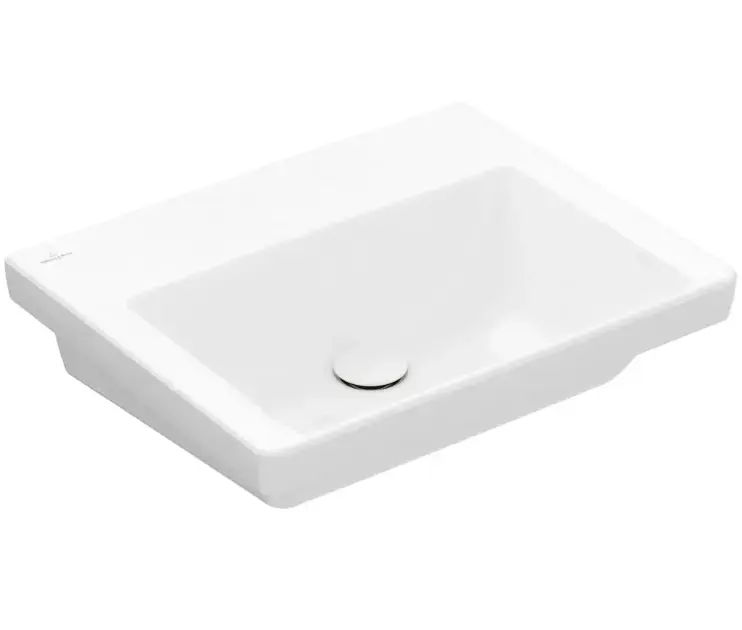 Villeroy & Boch Subway 3.0 - Bútor mosdókagyló 550x440 mm, túlfolyó nélkül, csapfurat nélkül, alpesi fehér 4A70F601 Szezonális akció