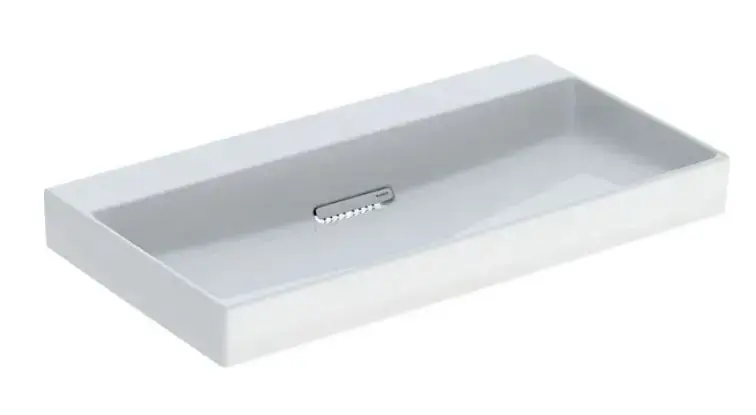 Geberit ONE - Mosdókagyló 900x480x142 mm, rejtett túlfolyóval, keverőnyílás nélkül, vízszintes lefolyóval, KeraTect, fehér színben. 505.037.00.1 Expressz szállítás