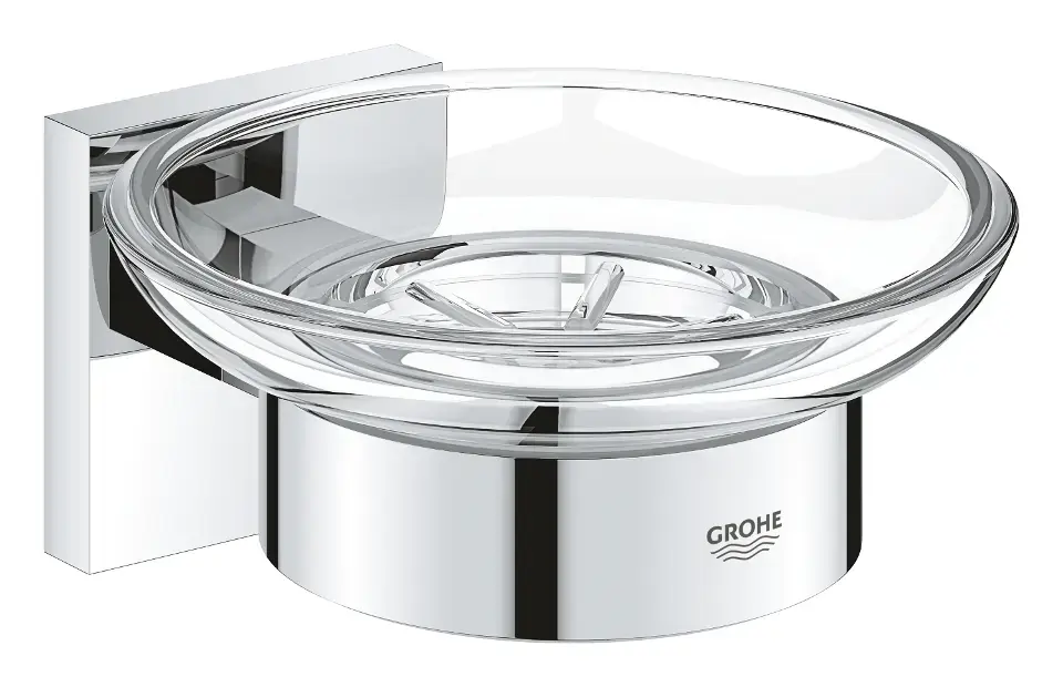 Alacsony ár Grohe QuickFix Start Cube - Szappanadagoló tartóval, üveg/króm 41096000