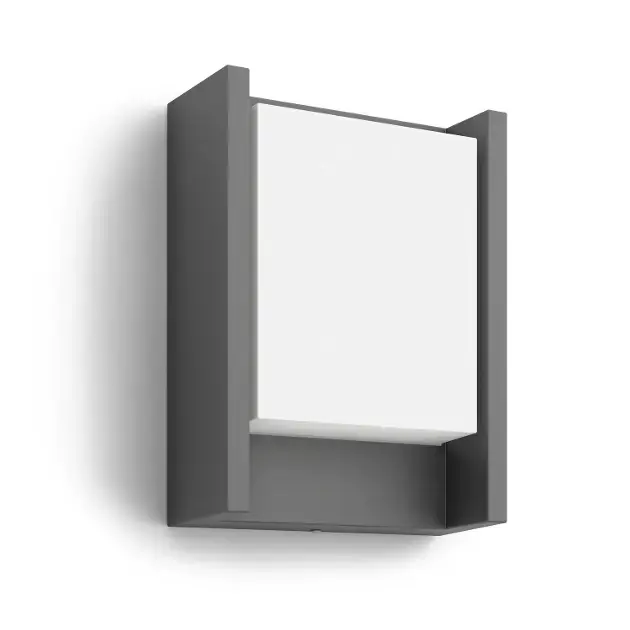 Philips myGarden - Falra szerelhető kültéri LED-es lámpatest 17x22 cm, 2700 K, 6 W, antracit 915005193801 Biztonságos fizetés