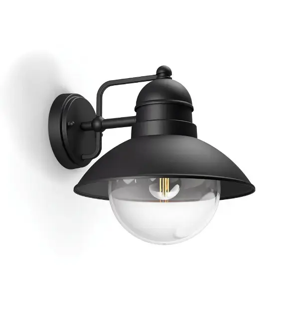 Végkiárusítás Philips myGarden - Kültéri fali lámpa 22x22 cm, E27, fekete 915005309101