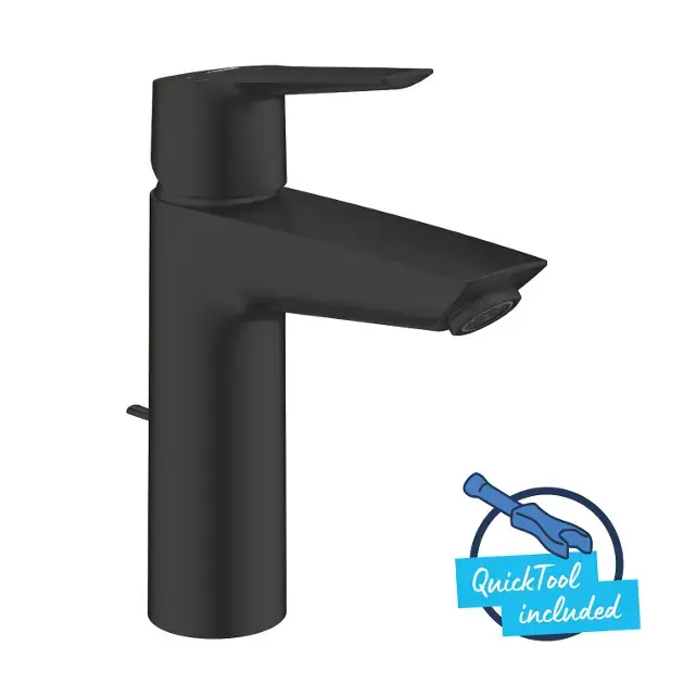 Prémium Grohe QuickFix Start - Mosdócsaptelep, leeresztővel, hidegindítással, matt fekete 235522432