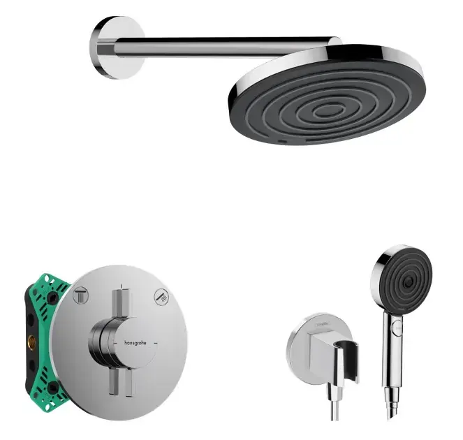 Bestseller Hansgrohe - Zuhanyszett rejtett keverővel, testtel, 26 cm átmérővel, 3 fúvókával, krómozott SANI21HHH000