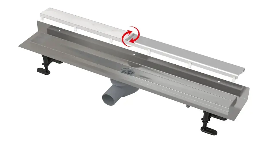 Alca - Zuhanyzó vályú Fit and Go Wall 950 mm, ráccsal együtt, rozsdamentes acélból APZ23-DOUBLE9-950 Gyors szállítás