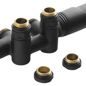 Bruckner Wicher - Termosztatikus csatlakozókészlet, középcsatlakozó 50 mm, matt fekete 600.331.6 Rendeld meg most