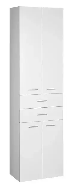Aqualine Zoja - Magas szekrény Keramia Fresh fiókokkal, 500x1840x290 mm, fehér színben 51291 Árcsökkenés