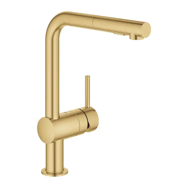 Grohe Minta - Mosdókagyló-keverő kihúzható zuhanyzóval, csiszolt Cool Sunrise 30274GN0 Kedvezmény