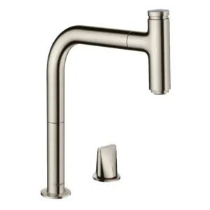 Hansgrohe M71 - M7119-H200 mosdókagyló-keverő kihúzható zuhanyzóval, 2 lyukú beépítés, sBOX, rozsdamentes acél kivitelben 73804800 Utolsó esély