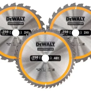 DeWALT - 3 darabos fűrészlapkészlet fához 250x30 mm-es fűrészlapok DT1963 Végkiárusítás