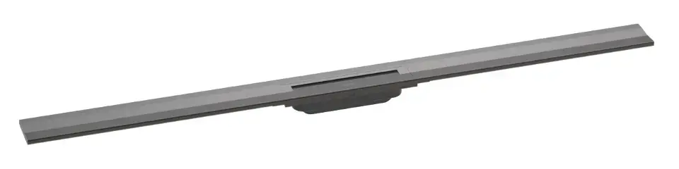 Kiárusítás Hansgrohe RainDrain Flex - Lineáris zuhanytálca rozsdamentes acél ráccsal 1200, falra szerelhető, rövidíthető, fekete króm csiszolt kivitelben 56054340