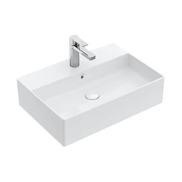 Villeroy & Boch Memento 2.0 - Mosdókagyló pultra 500x420 mm, túlfolyóval, keverőnyílással, CeramicPlus, alpesi fehér 4A0750R1 Szuper akció