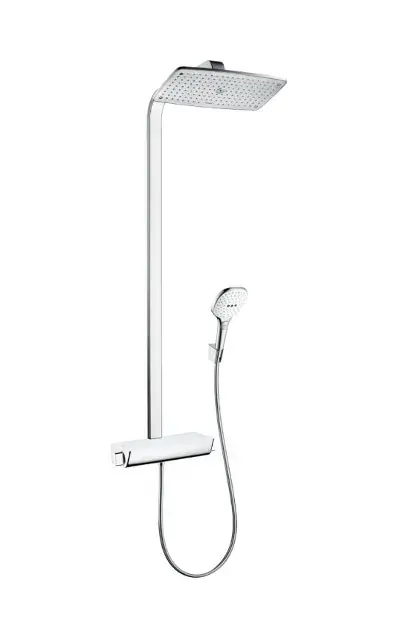 Hansgrohe Raindance Select E - Zuhanyszett Zuhanycső 360 termosztáttal, EcoSmart 9 l/min, fehér/króm 27286400 Árcsökkenés