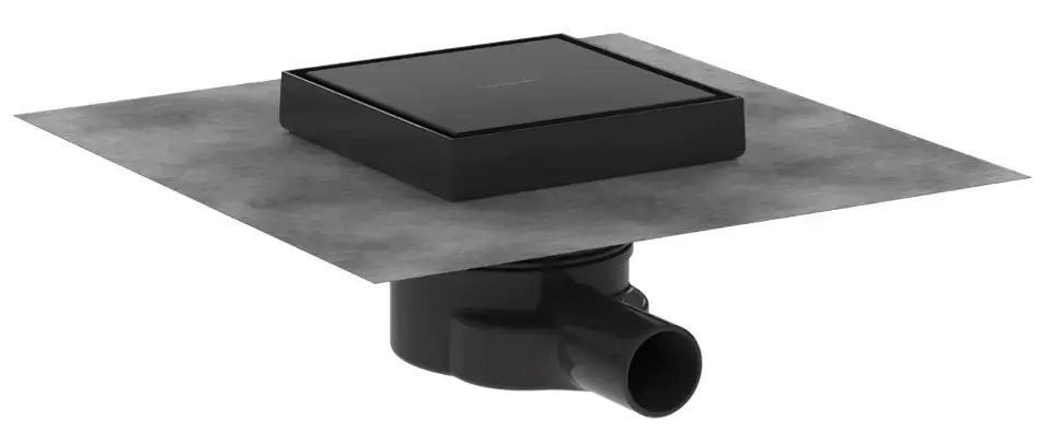 Outlet Hansgrohe RainDrain Point - Padlólefolyó, 15x15 cm, fekete szőnyegpadló 56249670