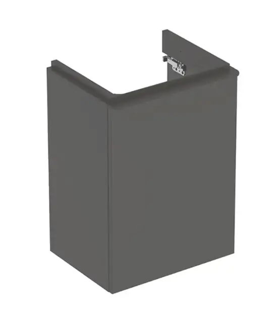 Korlátozott ajánlat Geberit Smyle Square - Mosdószekrény, 442x356x617 mm, 1 ajtó, jobb oldali zsanérok, láva színű 500.350.JK.1