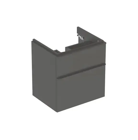 Szezonális akció Geberit Smyle Square - Mosdószekrény, 584x470x617 mm, 2 fiókos, láva színű 500.352.JK.1